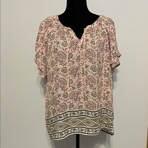 Allison Daley Floral Pink Blouse